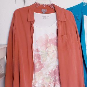 EUC J.Jill & Coldwater Creek Shirt & Tee Set, M/L